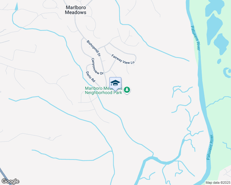 map of restaurants, bars, coffee shops, grocery stores, and more near 4410 Bishopmill Drive in Upper Marlboro