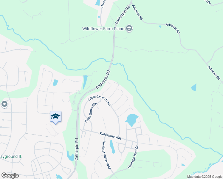 map of restaurants, bars, coffee shops, grocery stores, and more near 5969 Piney Grove Way in Gainesville