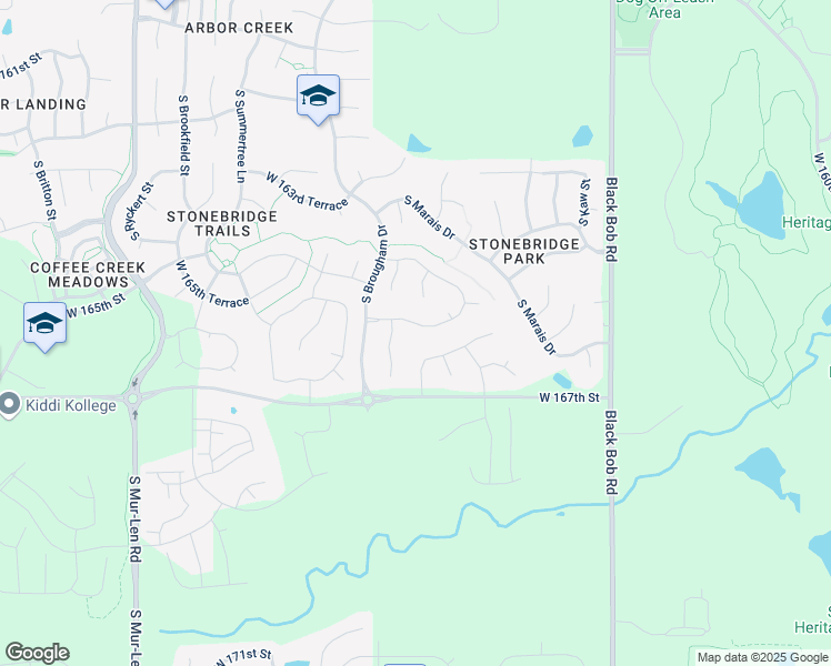 map of restaurants, bars, coffee shops, grocery stores, and more near 12909 West 165th Terrace in Olathe