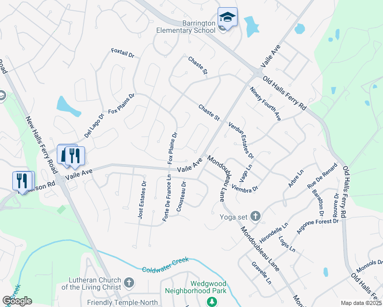 map of restaurants, bars, coffee shops, grocery stores, and more near 4138 92nd Avenue in Florissant