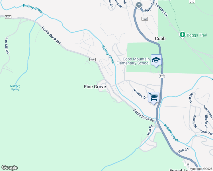 map of restaurants, bars, coffee shops, grocery stores, and more near 16070 Pine Street in Cobb