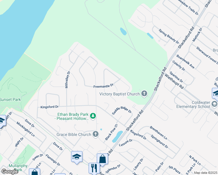 map of restaurants, bars, coffee shops, grocery stores, and more near 2732 Freemantle Drive in Florissant
