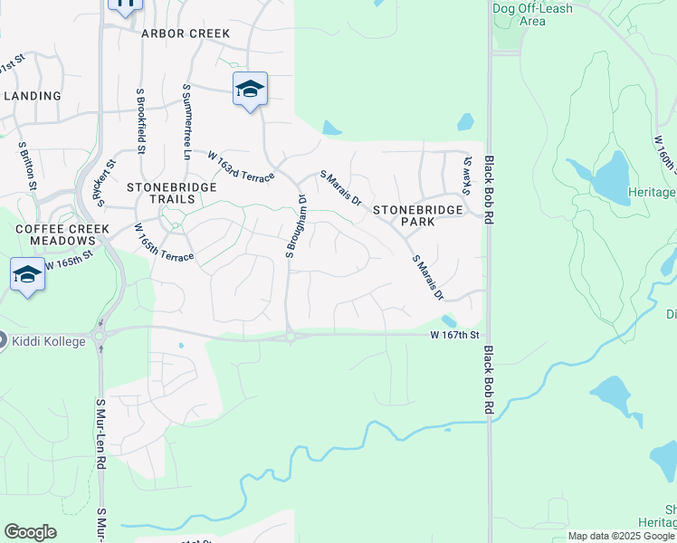map of restaurants, bars, coffee shops, grocery stores, and more near 12909 West 165th Terrace in Olathe