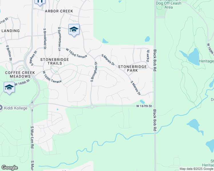 map of restaurants, bars, coffee shops, grocery stores, and more near 12909 West 165th Terrace in Olathe