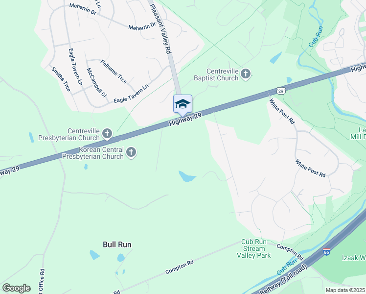 map of restaurants, bars, coffee shops, grocery stores, and more near 15301 Lee Highway in Centreville