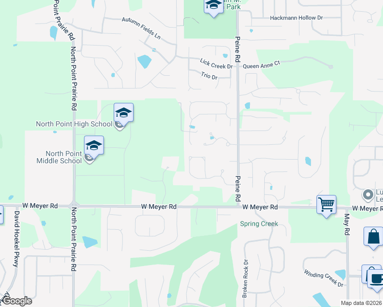 map of restaurants, bars, coffee shops, grocery stores, and more near 2024 Archway Drive in Wentzville