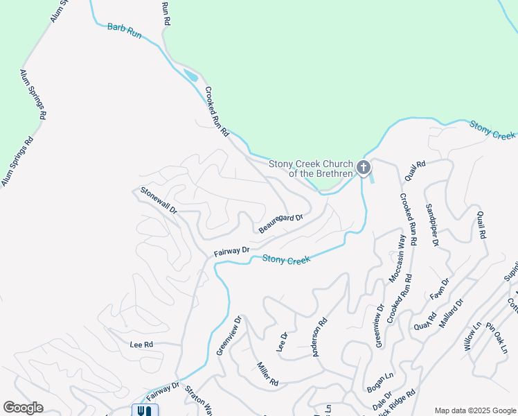 map of restaurants, bars, coffee shops, grocery stores, and more near 506 Stuart Drive in Basye