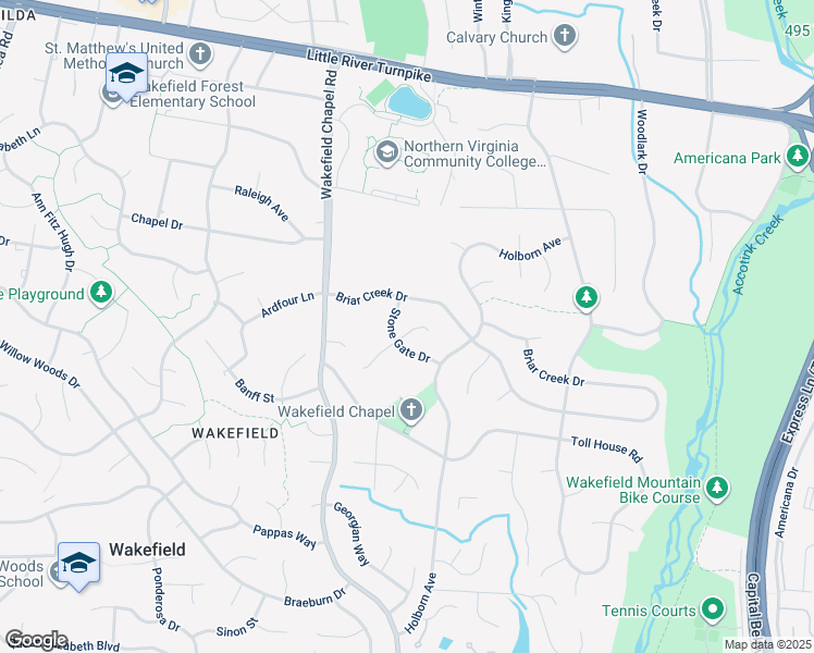 map of restaurants, bars, coffee shops, grocery stores, and more near 4410 Random Court in Annandale