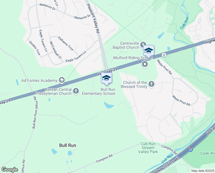 map of restaurants, bars, coffee shops, grocery stores, and more near 15301 Lee Highway in Centreville