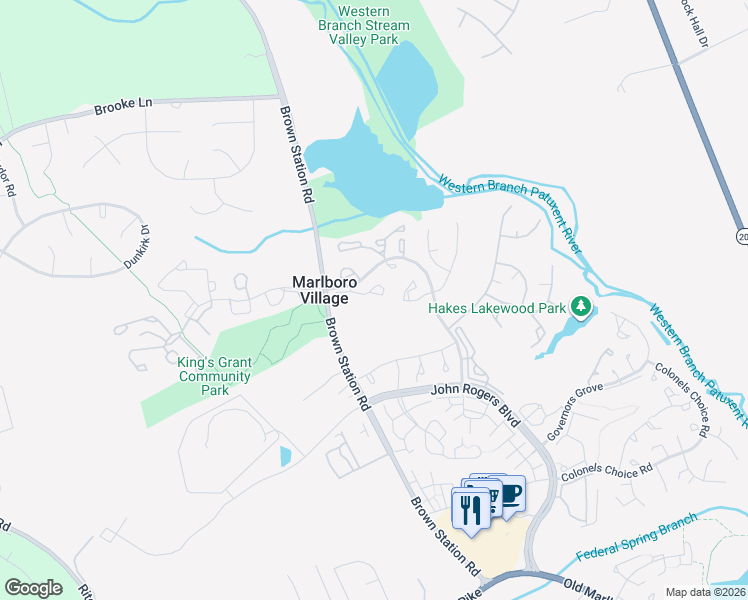 map of restaurants, bars, coffee shops, grocery stores, and more near 13537 Lord Baltimore Place in Upper Marlboro