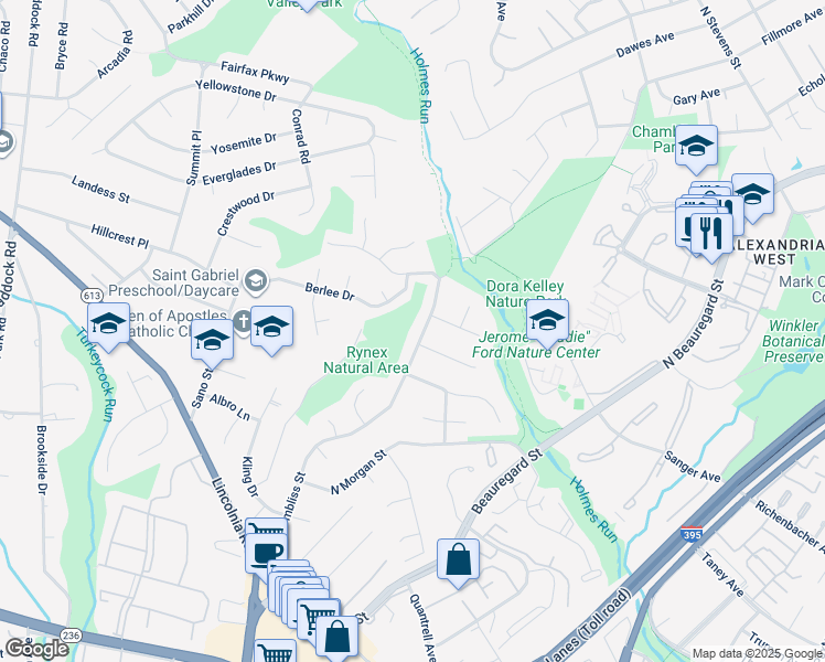 map of restaurants, bars, coffee shops, grocery stores, and more near 1418 North Chambliss Street in Alexandria