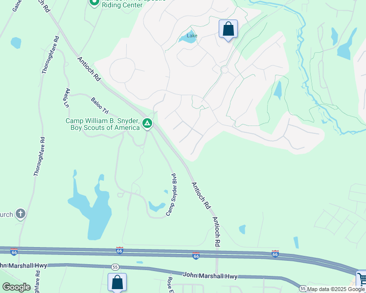 map of restaurants, bars, coffee shops, grocery stores, and more near 5849 Cranswick Court in Haymarket