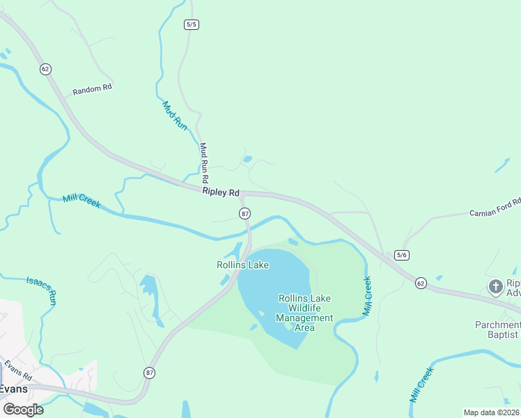 map of restaurants, bars, coffee shops, grocery stores, and more near Highway 87 in Ripley