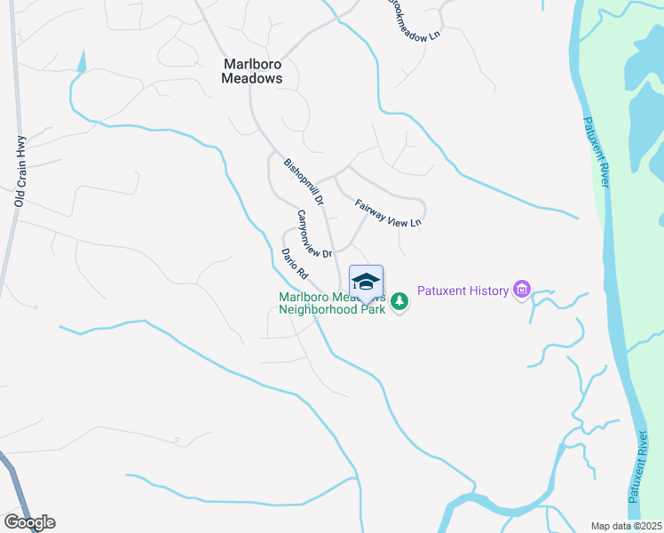 map of restaurants, bars, coffee shops, grocery stores, and more near 4401 Bishopmill Drive in Upper Marlboro