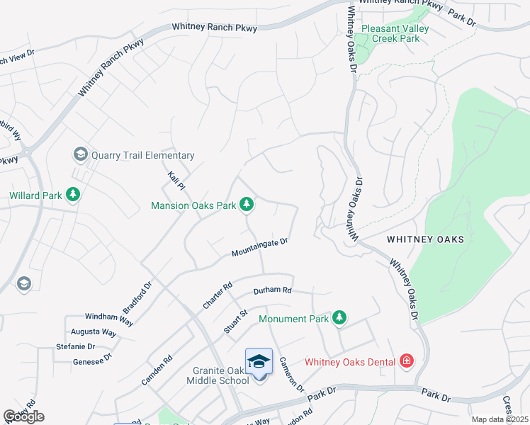 map of restaurants, bars, coffee shops, grocery stores, and more near 2512 Knoll Court in Rocklin