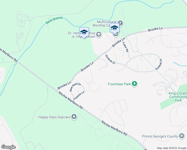map of restaurants, bars, coffee shops, grocery stores, and more near 12413 Alamance Way in Upper Marlboro