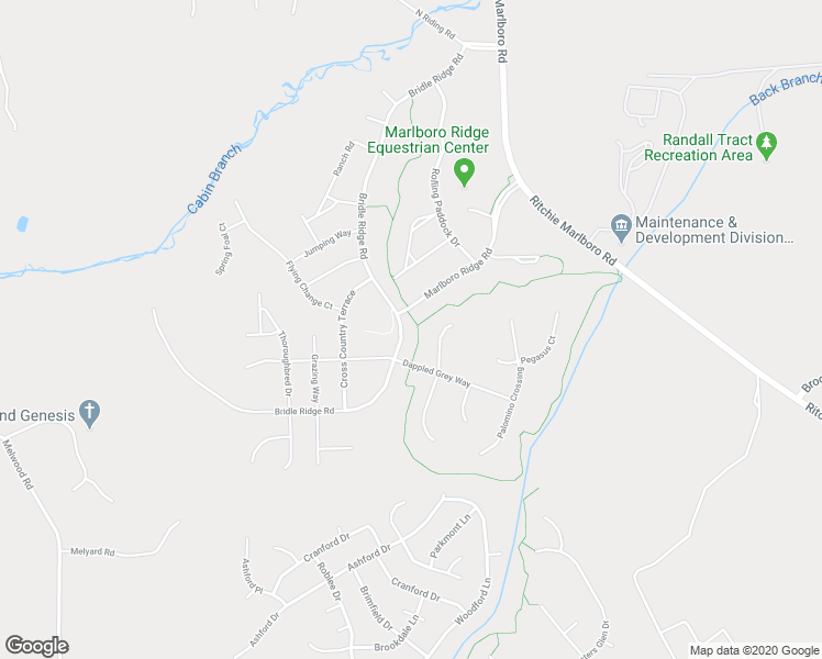 map of restaurants, bars, coffee shops, grocery stores, and more near 4402 Bridle Ridge Road in Upper Marlboro