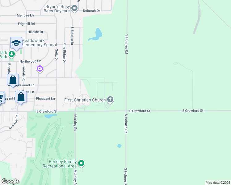 map of restaurants, bars, coffee shops, grocery stores, and more near 176 South Holmes Road in Salina