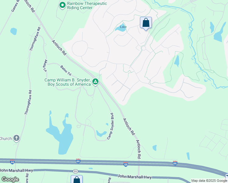 map of restaurants, bars, coffee shops, grocery stores, and more near 5846 Cranswick Court in Haymarket
