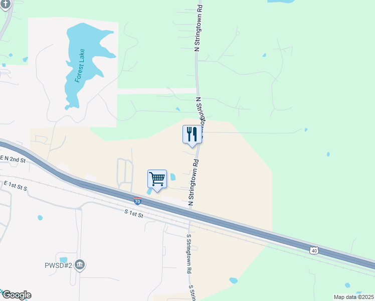 map of restaurants, bars, coffee shops, grocery stores, and more near 29089 North Stringtown Road in Foristell
