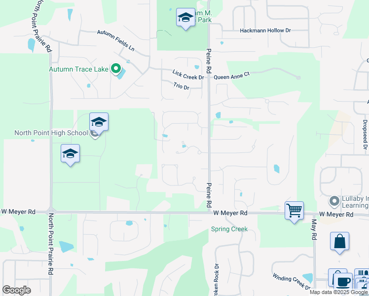 map of restaurants, bars, coffee shops, grocery stores, and more near 103 Quoin Court in Wentzville