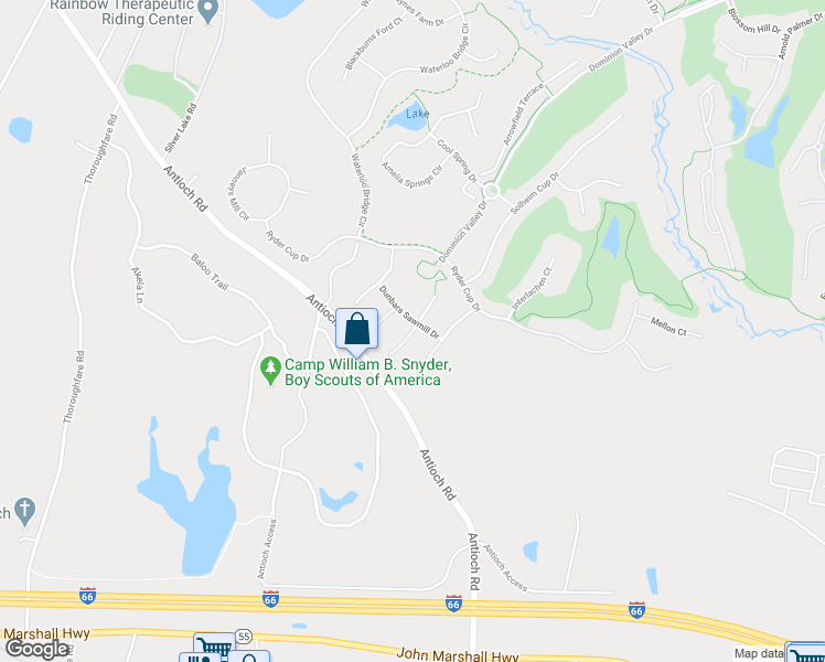map of restaurants, bars, coffee shops, grocery stores, and more near 5826 Cranswick Court in Haymarket