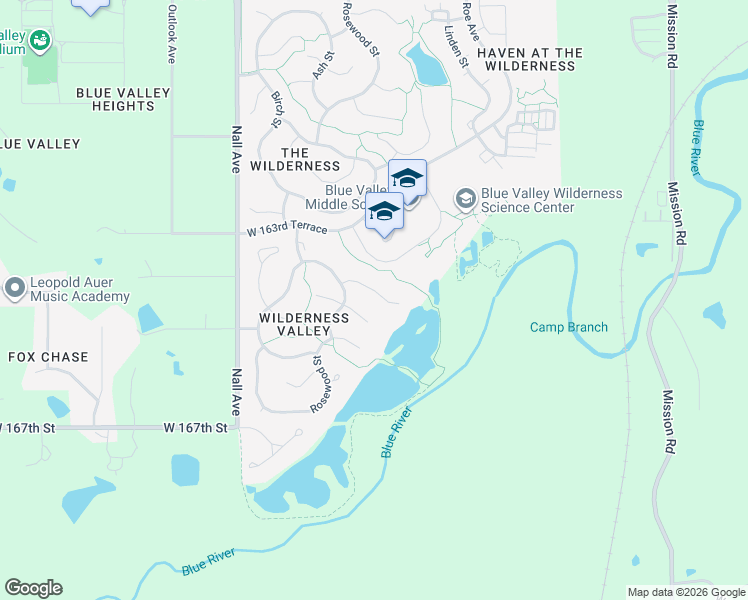 map of restaurants, bars, coffee shops, grocery stores, and more near 5124 West 164th Street in Stilwell