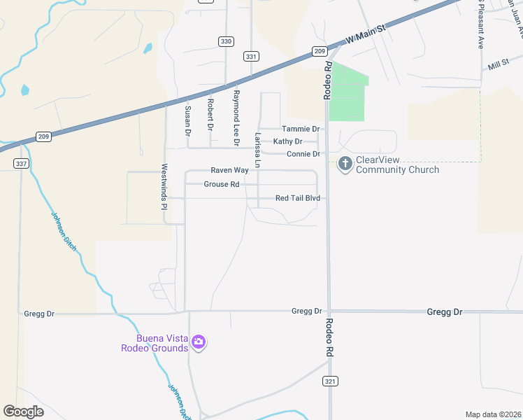 map of restaurants, bars, coffee shops, grocery stores, and more near 122 Red Tail Boulevard in Buena Vista