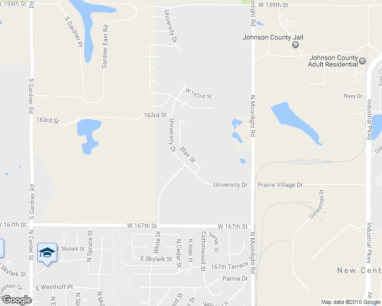map of restaurants, bars, coffee shops, grocery stores, and more near 16465 Blair Street in Gardner