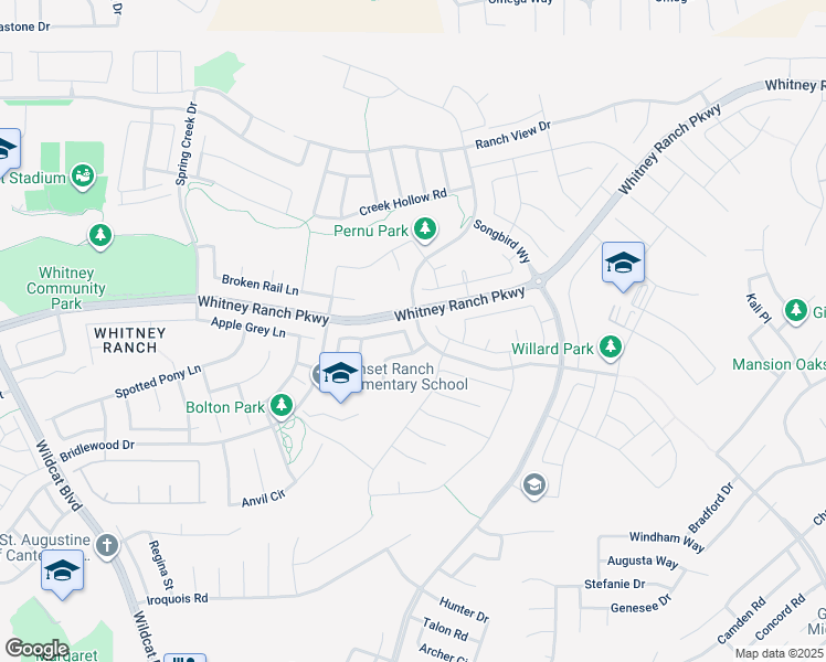map of restaurants, bars, coffee shops, grocery stores, and more near 959 Campfire Circle in Rocklin