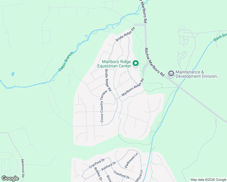 map of restaurants, bars, coffee shops, grocery stores, and more near 4304 Bridle Ridge Road in Upper Marlboro