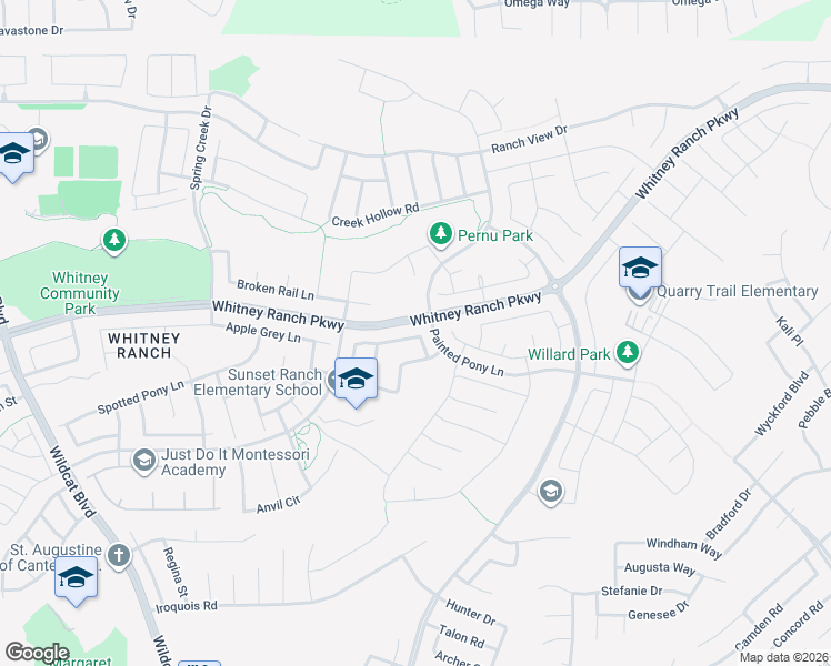 map of restaurants, bars, coffee shops, grocery stores, and more near 955 Campfire Circle in Rocklin