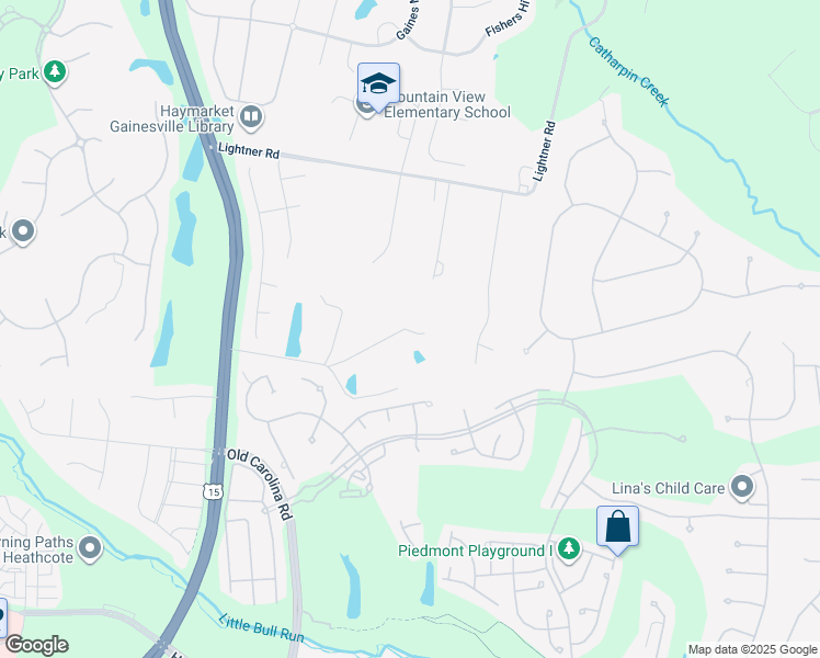 map of restaurants, bars, coffee shops, grocery stores, and more near 14700 Utterback Lane in Haymarket