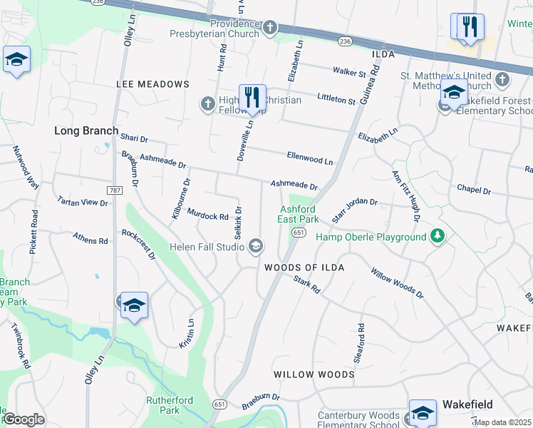 map of restaurants, bars, coffee shops, grocery stores, and more near 4303 Argonne Drive in Fairfax