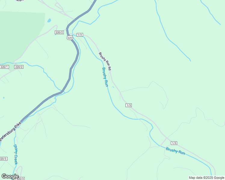 map of restaurants, bars, coffee shops, grocery stores, and more near Brushy Run Road in Upper Tract