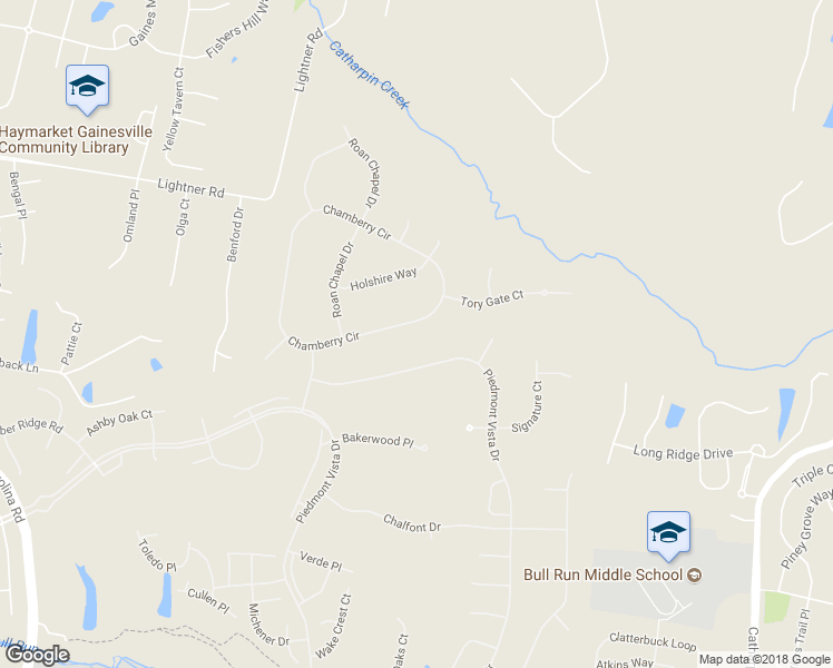 map of restaurants, bars, coffee shops, grocery stores, and more near 14432 Chamberry Circle in Haymarket