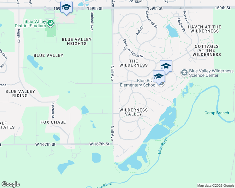 map of restaurants, bars, coffee shops, grocery stores, and more near 5419 164th Place in Stilwell