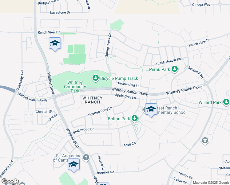 map of restaurants, bars, coffee shops, grocery stores, and more near 2203 Apple Grey Lane in Rocklin