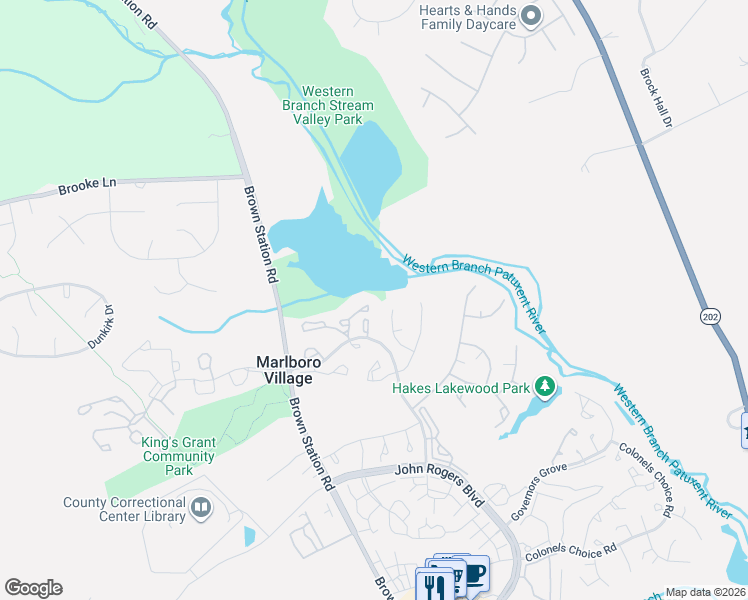 map of restaurants, bars, coffee shops, grocery stores, and more near 4482 Lord Loudoun Court in Upper Marlboro