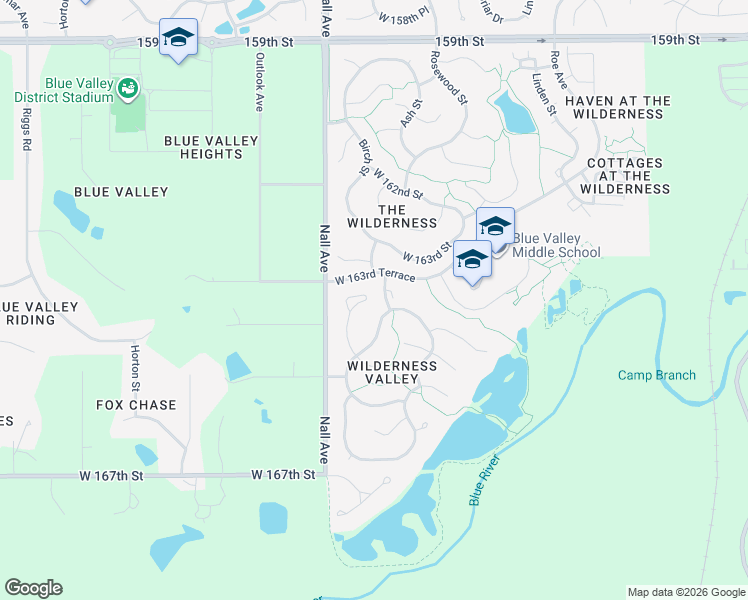 map of restaurants, bars, coffee shops, grocery stores, and more near 5455 164th Place in Stilwell
