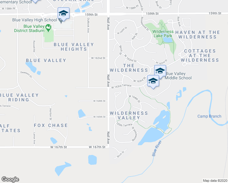 map of restaurants, bars, coffee shops, grocery stores, and more near 5439 164th Place in Stilwell