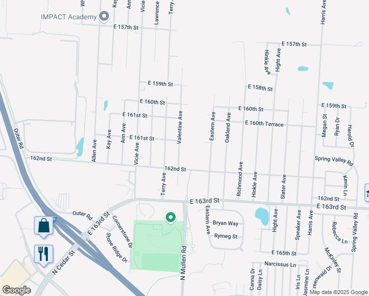 map of restaurants, bars, coffee shops, grocery stores, and more near 16102 Valentine Avenue in Belton