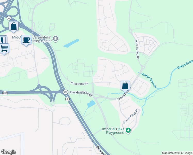 map of restaurants, bars, coffee shops, grocery stores, and more near 4411 Shirley Rose Court in Upper Marlboro