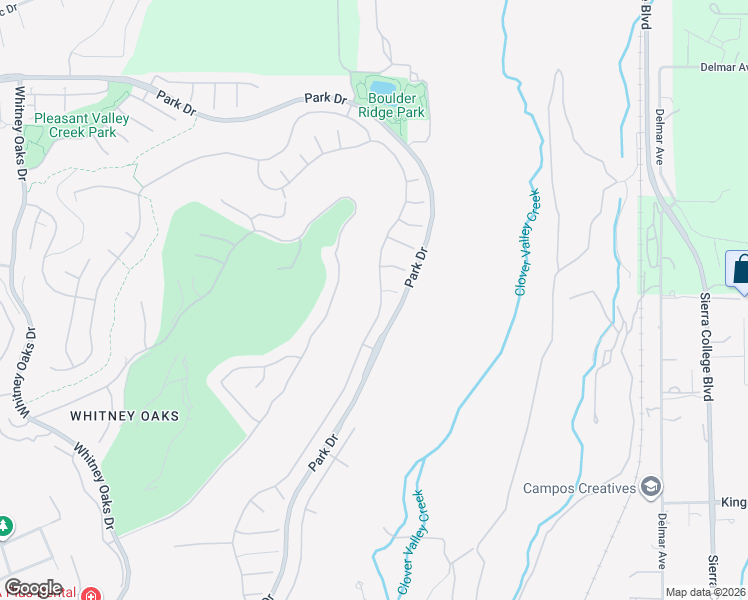 map of restaurants, bars, coffee shops, grocery stores, and more near 2811 Winchester Court in Rocklin