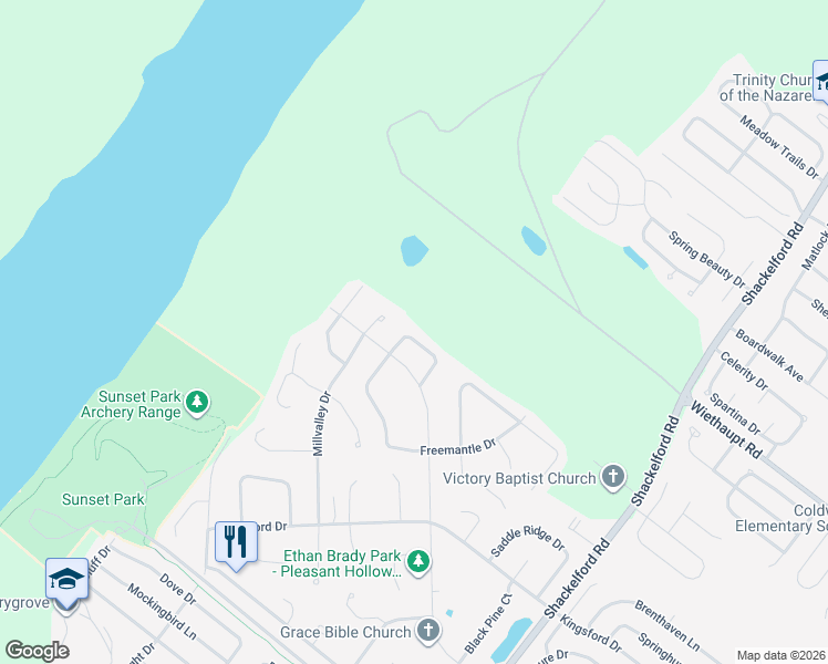 map of restaurants, bars, coffee shops, grocery stores, and more near 2285 Central Parkway in Florissant