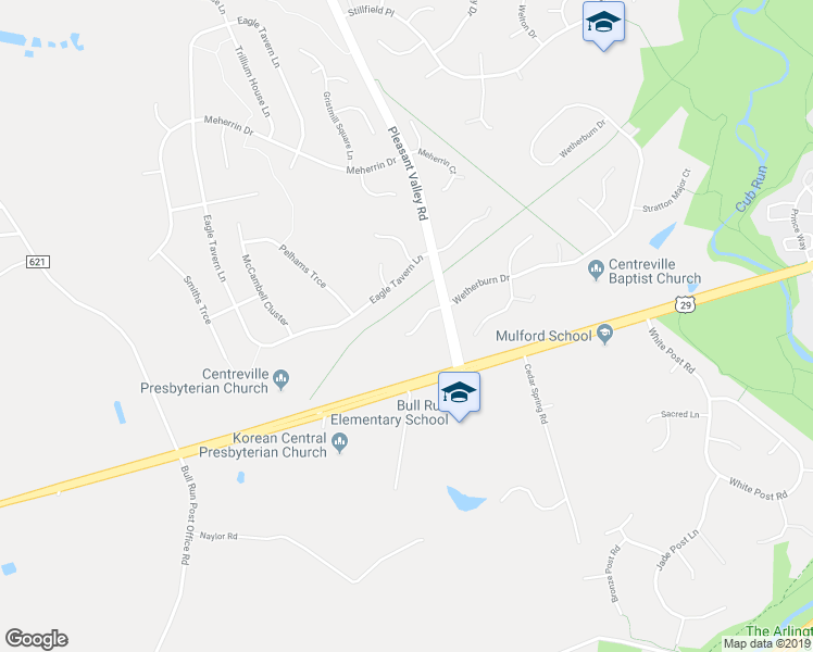 map of restaurants, bars, coffee shops, grocery stores, and more near 15368 Wetherburn Court in Centreville