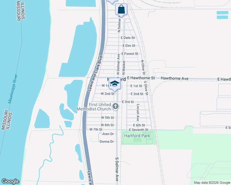 map of restaurants, bars, coffee shops, grocery stores, and more near 115 South Delmar Avenue in Hartford