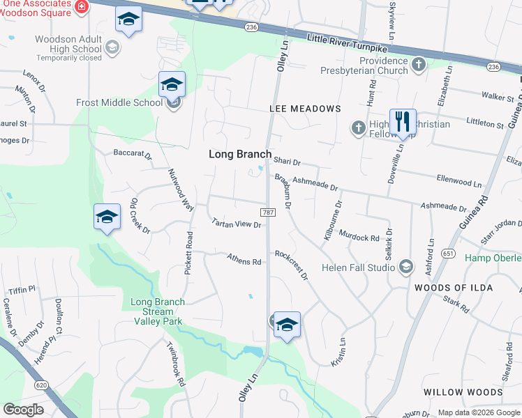 map of restaurants, bars, coffee shops, grocery stores, and more near 9337 Chestnut Knolls Drive in Fairfax