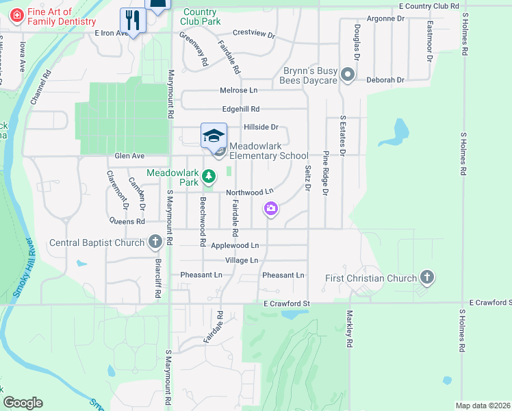 map of restaurants, bars, coffee shops, grocery stores, and more near 509 Winn Road in Salina