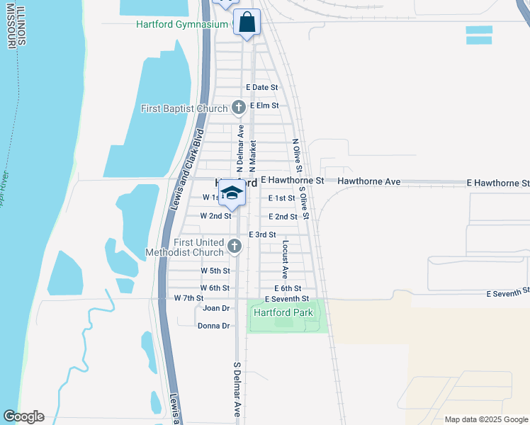 map of restaurants, bars, coffee shops, grocery stores, and more near 103 East 2nd Street in Hartford